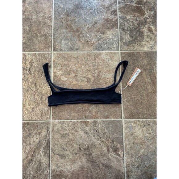 Skims Raw Edge Micro Scoop Bralette Onyx Large - Picture 3 of 9